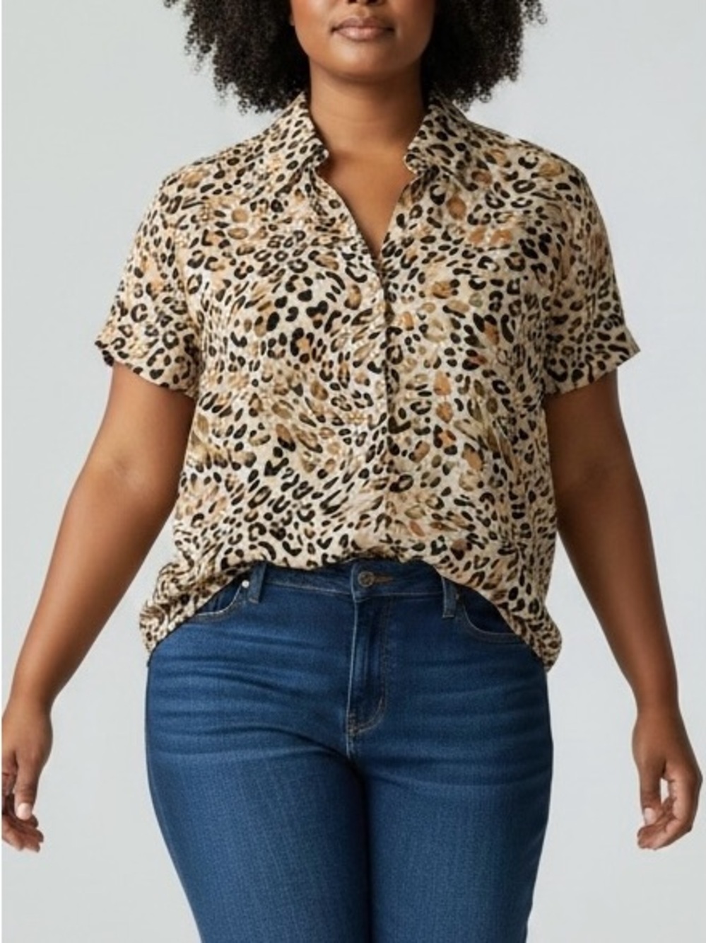 Cabi Animal Print Lightweight Tunic Style Top, Wrinkle Free, Easy care